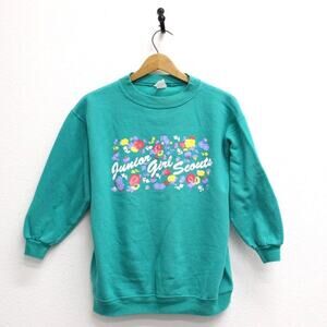 Vintage Kids Junior Girl Scouts Sweatshirt Large